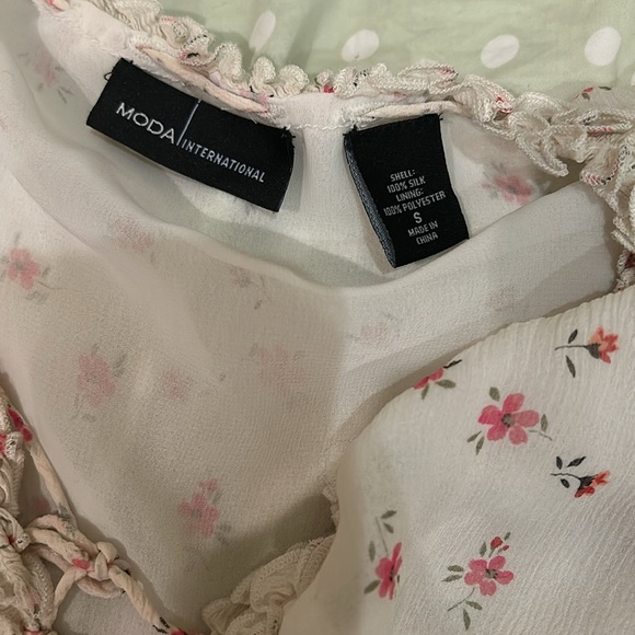 coquette empire silk lining floral top - Picture 2 of 2